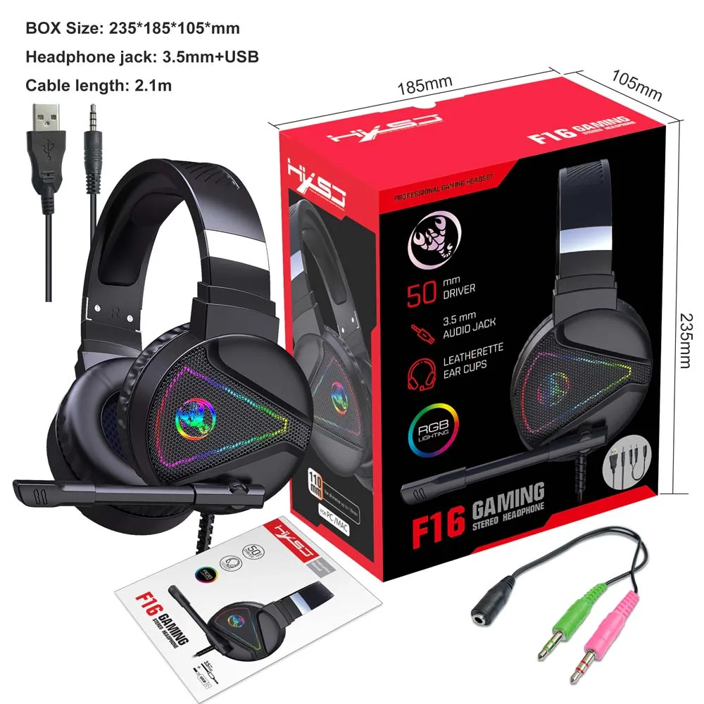 Headset foor PUBG Gaming Noiceless Microphone Deep Bass Headphone Soft Leather Earpads 3.5mm Jack Colorful Lighting Earphone