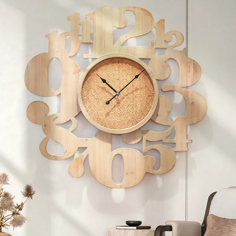 Children's Room with Unique Wooden Decorative Wall Clock for Living Room in Morocco