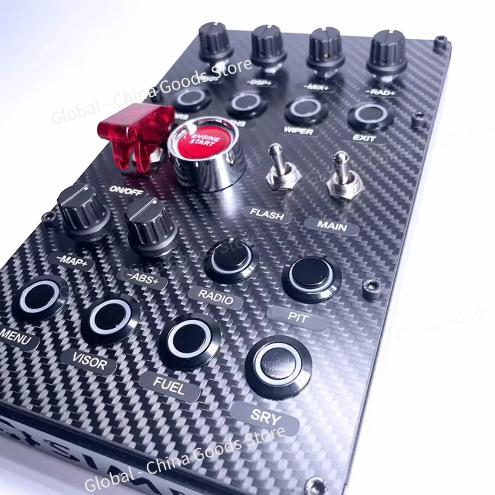 Кнопочная коробка SIMDT SIM Racing Control Box Racing Simulator с панелью из углеродного волокна + алюминиевый задний корпус
