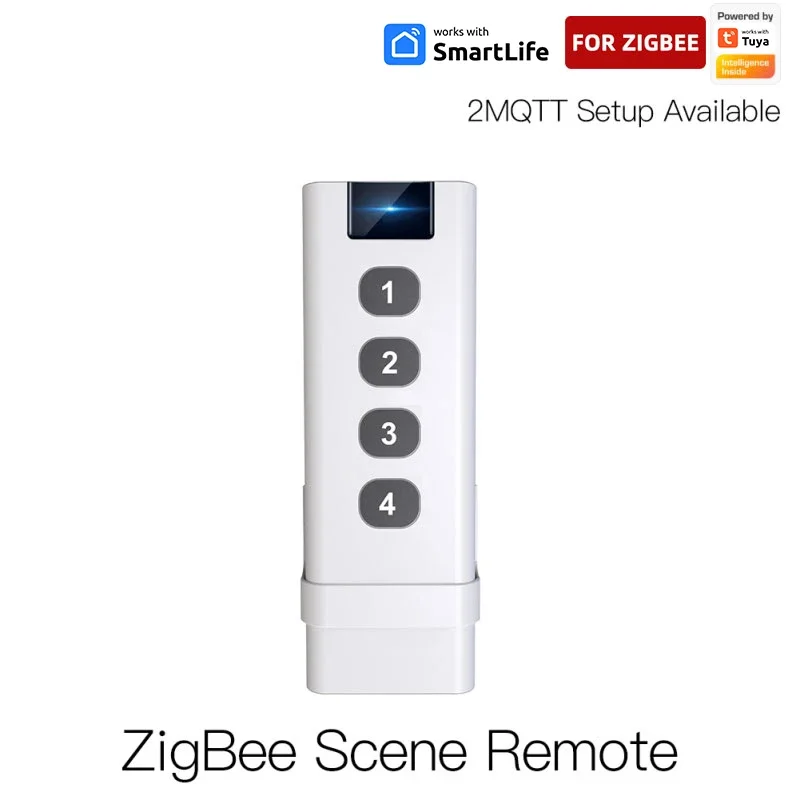 Zigbee Tuya Smart Scene Switch 4 Gang 12 Modes Wall Attached/Portable Remotes For Smart Home Automation Scene 2MQTT Available