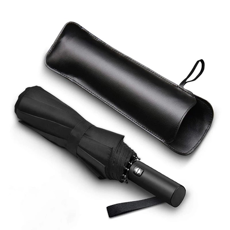 Black PU Leather Umbrella Cover Case Portable Waterproof Umbrella Storage Pocket Umbrella Bag Portable Umbrella Cover