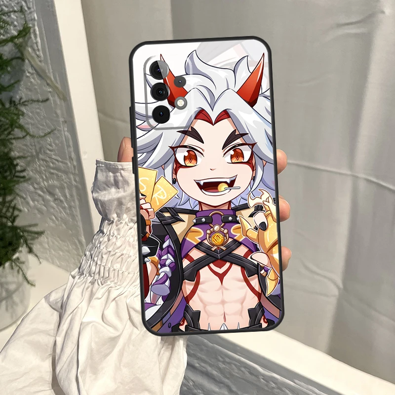 Genshin Impact Arataki Itto funda para Samsung Galaxy A35 A55 A15 A34 A54 A14 A56 A52 A53 A16 A26 A36 A32 A12 A33 A13 A17