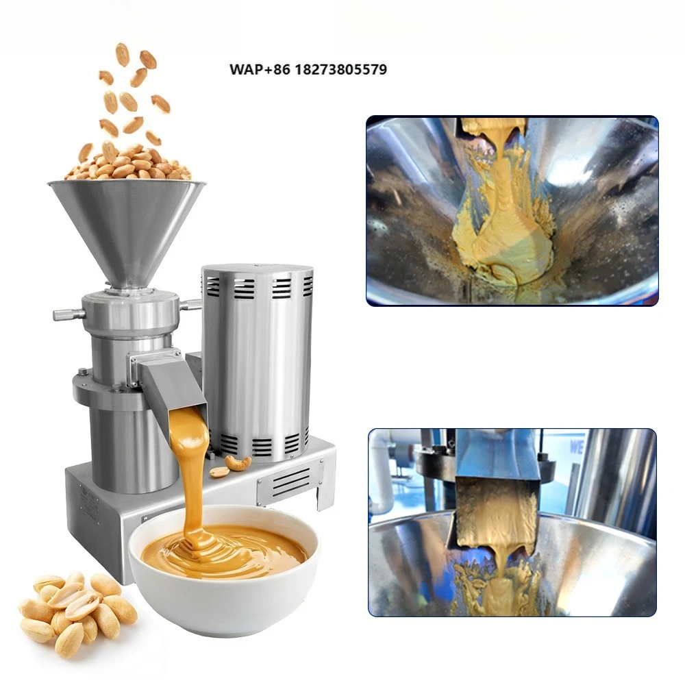 Full Automatic Tahini Sesame Nut Crunchy Peanut Butter Grinding Making Machine Pistachio Cashew Peanut Grinder Machine
