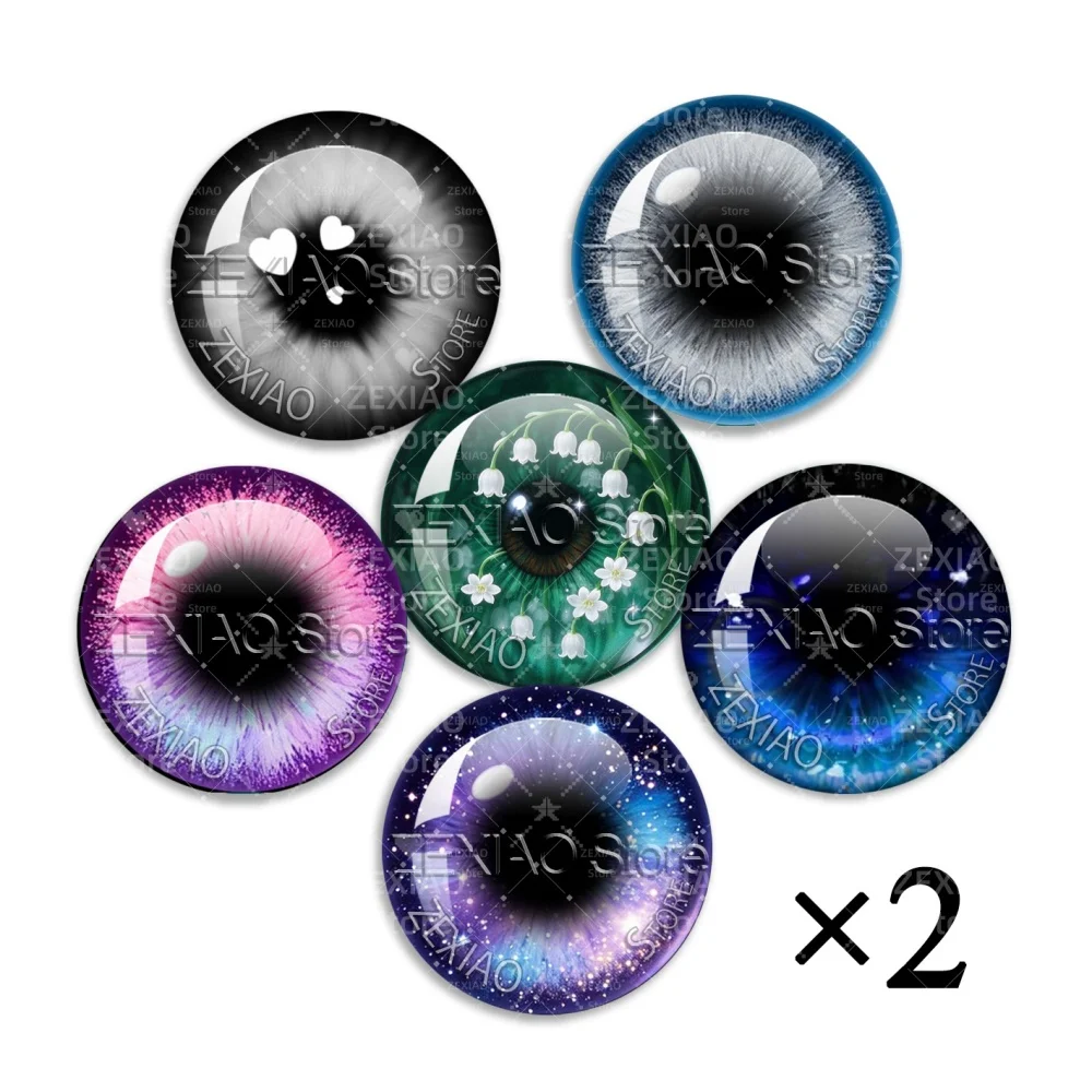 Blythe Doll Eyes Glass Eye Cabochon Round Lily Of The Valley Star Heart Pattern Pupil Eyes Chips Doll Eyes DIY Accessories MS017