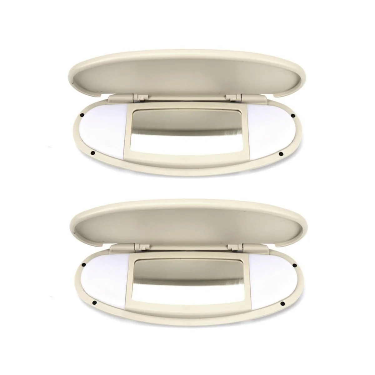 Car Sun Visor Mirror Cover Makeup Mirror Cover 51167361833 for BMW MINI Cooper R55 R56 R60 2007-2014 F55 F56 F60,Beige