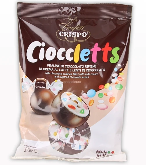 Czekoladki Cioccletts di Cioccolato ripiene di Crema 115g - Crispo