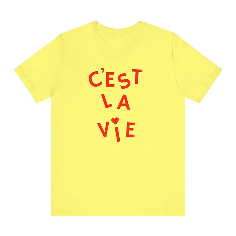 C\'est La Vie Paris T-Shirt Women Cotton High Quality Graphic Tee Summer Fashion Short Sleeve French T-shirt Harajuku Vintage Top