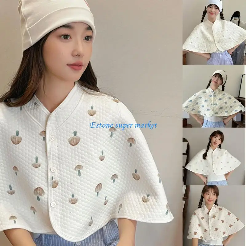 

090B Winter Nursing Shawl Cotton Heating Shoulder Cover for Maternity Comfort Use