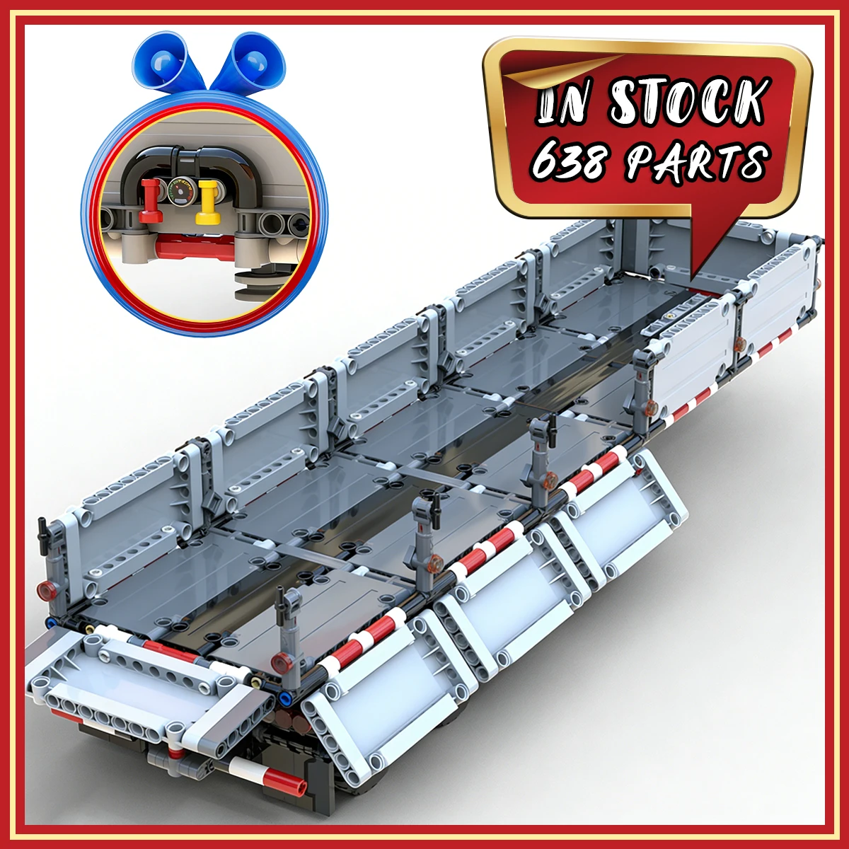

Heavy-Duty Flatbed Trailer Building Blocks Model Set, MOC-75612 DIY Assembly Side-Opening Trailer Kit, Creative Bricks Toy Gift