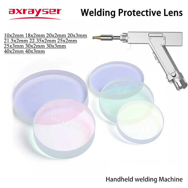 Soldagem Lente Laser Janelas de Proteção Vidro para Pistola Portátil Cabeça D10 D18 D20 D30 D40 mm 1064nm Óptica 03kw 06kw Máquina de Solda