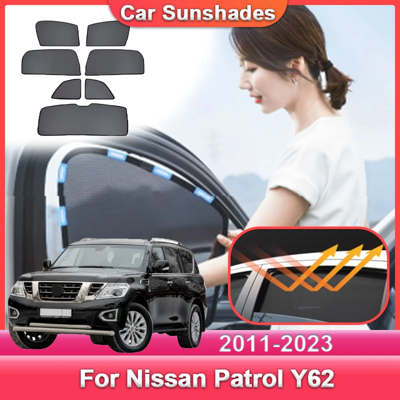 

Солнцезащитный козырек на окно автомобиля для Nissan Patrol Y62 MK6 2011 ~ 2023 2019 2020, сетчатый солнцезащитный козырек, занавеска на лобовое стекло, теплоизоляционный инструмент