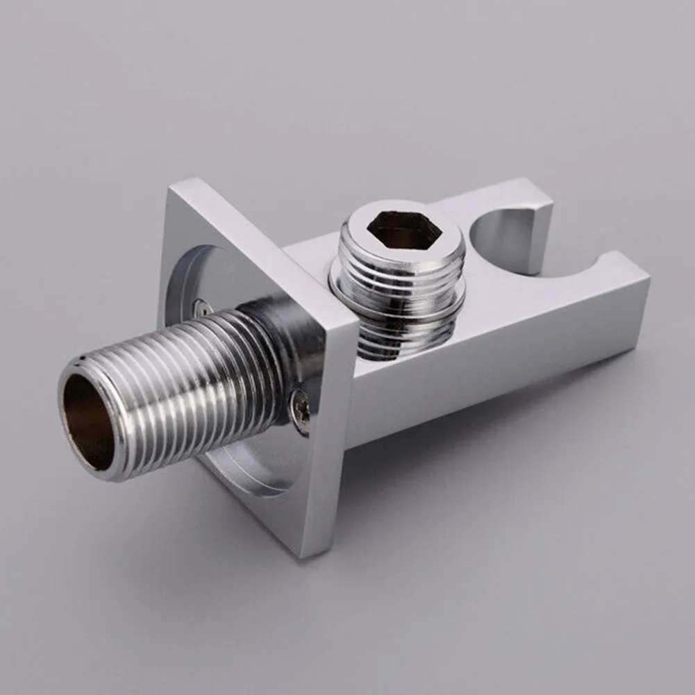 None Shower Holder Handheld Hose Shower Head Set Shower Holder Shower Hose Silver Square Stainless Wall Bracket