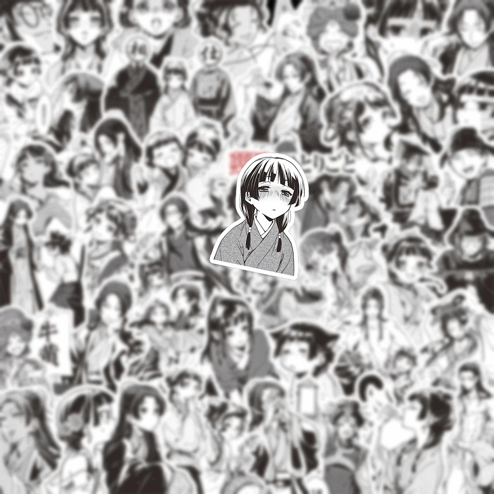 20/40/80 pezzi di adesivi bianchi e neri di The Apothecary Diaries ‌ Maomao ‌   Adesivo Anime Jinshi Gaoshun Lishu Consort Gyokuyou