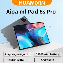 듀얼 SIM 와이파이 GPS 태블릿 PC, Mi Pad 6S Pro, 스냅드래곤 8 세대 2 HD, 4K, 안드로이드 14, 16GB + 1T, 12000mAh, 5G, 11 인치, 2024 신제품