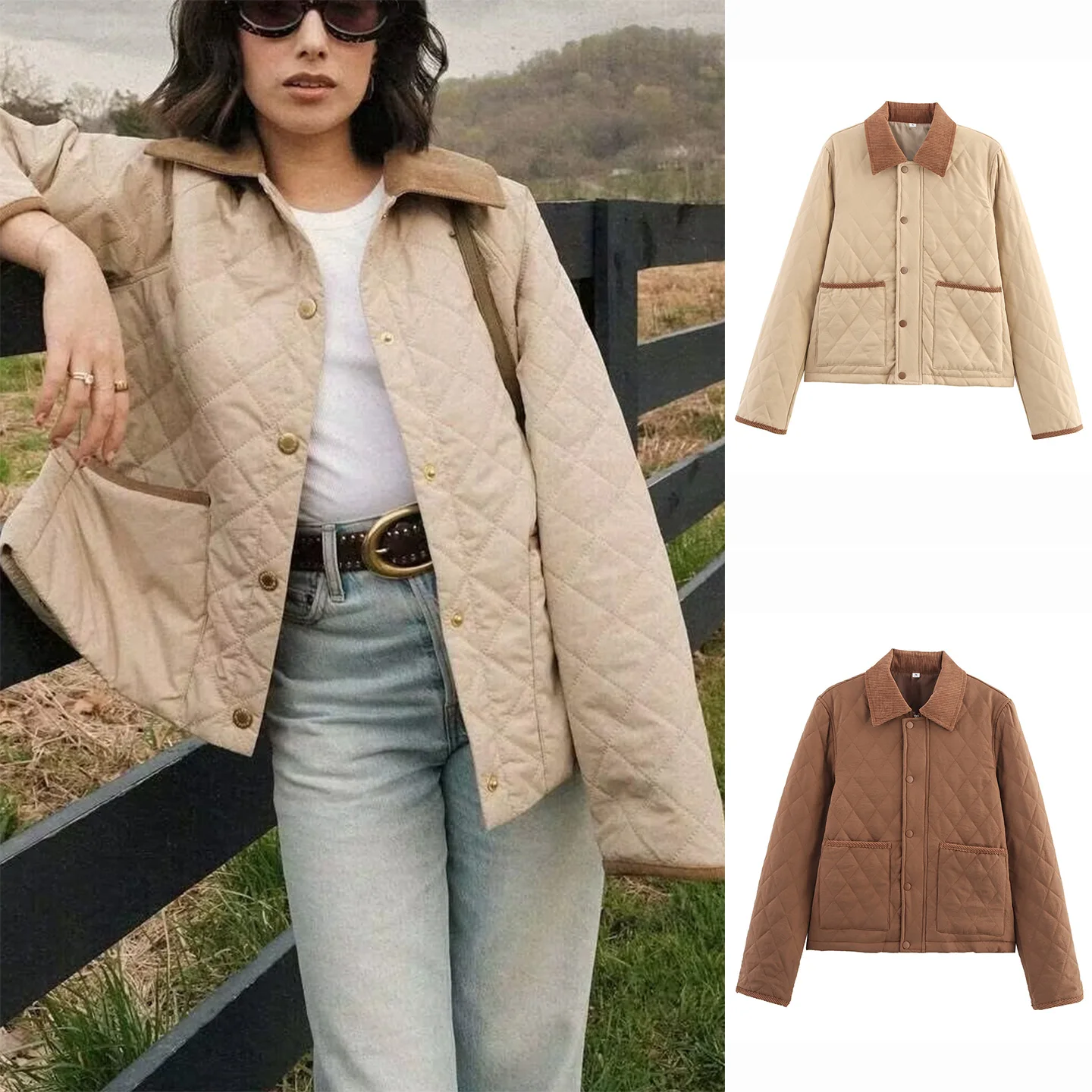 

Новое осеннее женское удобное длинное куртовое пальто с воротником све, легкое хлопковое пальто ort Sle id Pattern Commute Sle