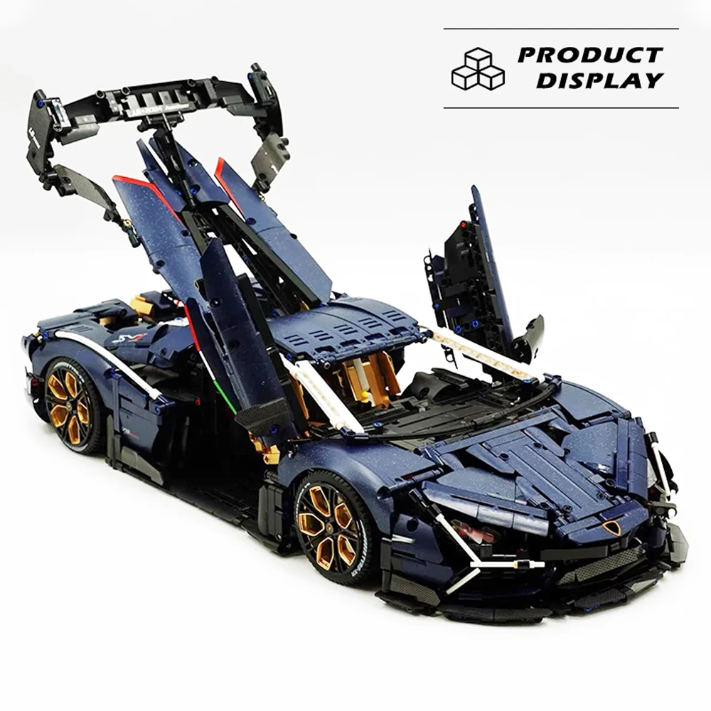 High Tech Classic Technical Super Speed Sports 1:8 Scale Model Car Lamb Building Blocks Bricks Assembly Sets Toys For Kids Gifts