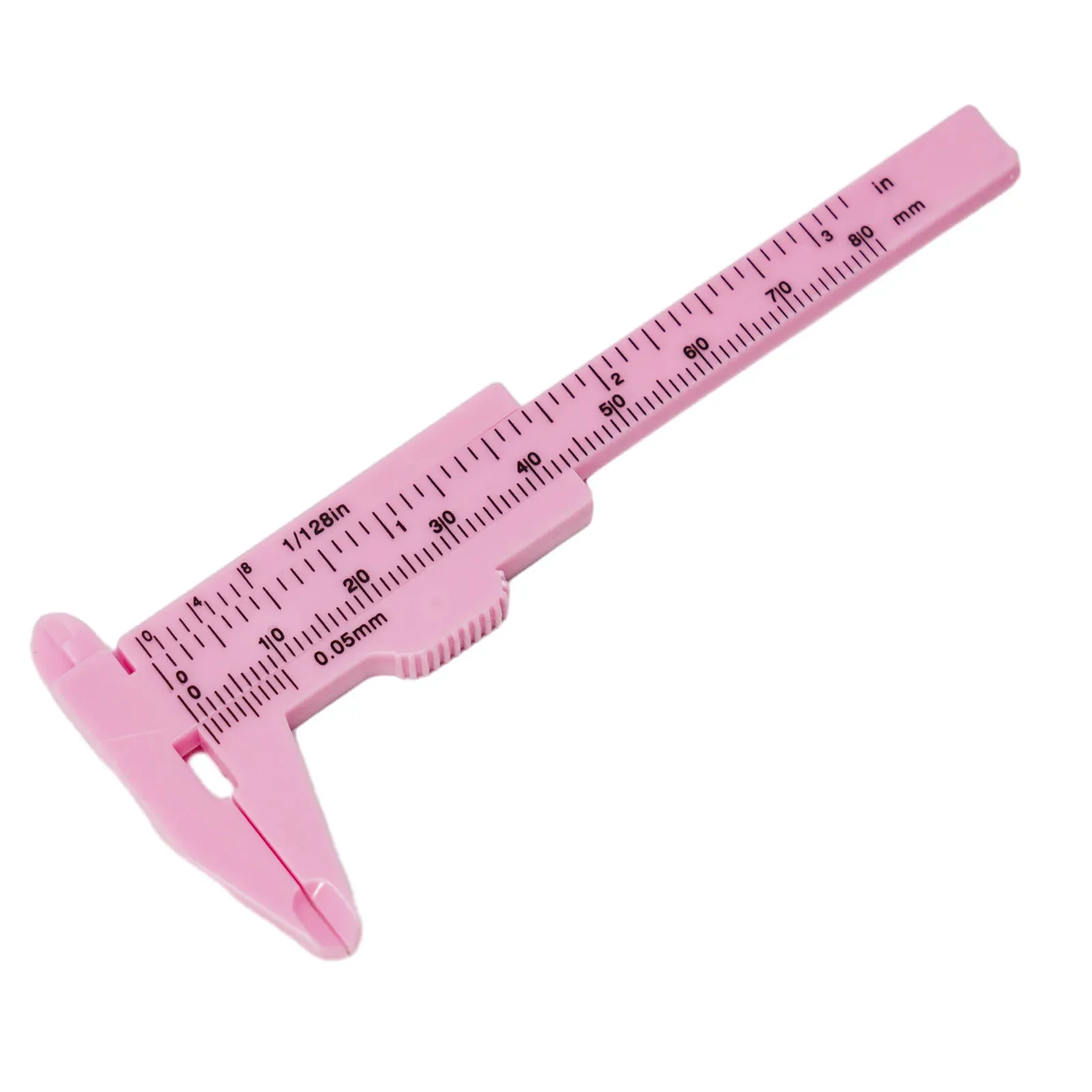 0-80mm Sliding Vernier Caliper Plastic Gauge Caliper Double Scale Ruler Pink/Rose Red For Jewelry/antique Measurement & School