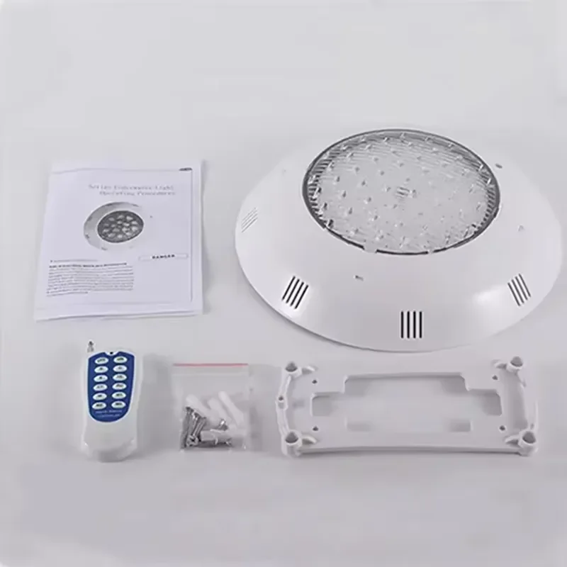 12W RGB Pool Light with Crown Blue Frame Water Safe Plastic Wall Mount