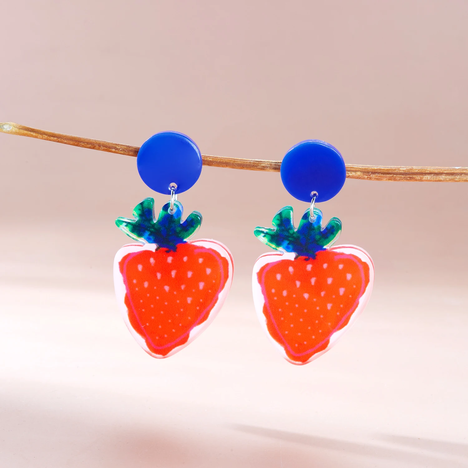 Bunte Muster Acryl Schmetterling Tropfen Ohrringe für Frauen Einfache Obst Geometrie Harz Baumeln Ohrringe Täglichen Schmuck Zubehör – Detail 6