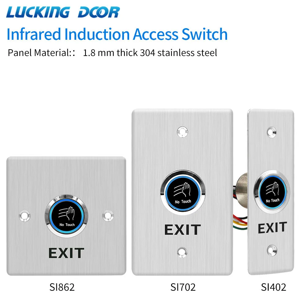 Contactless Infrared No Touch Exit Button IR Door Lock Release Switch Metal Button for Access Control System Outdoor Waterproof