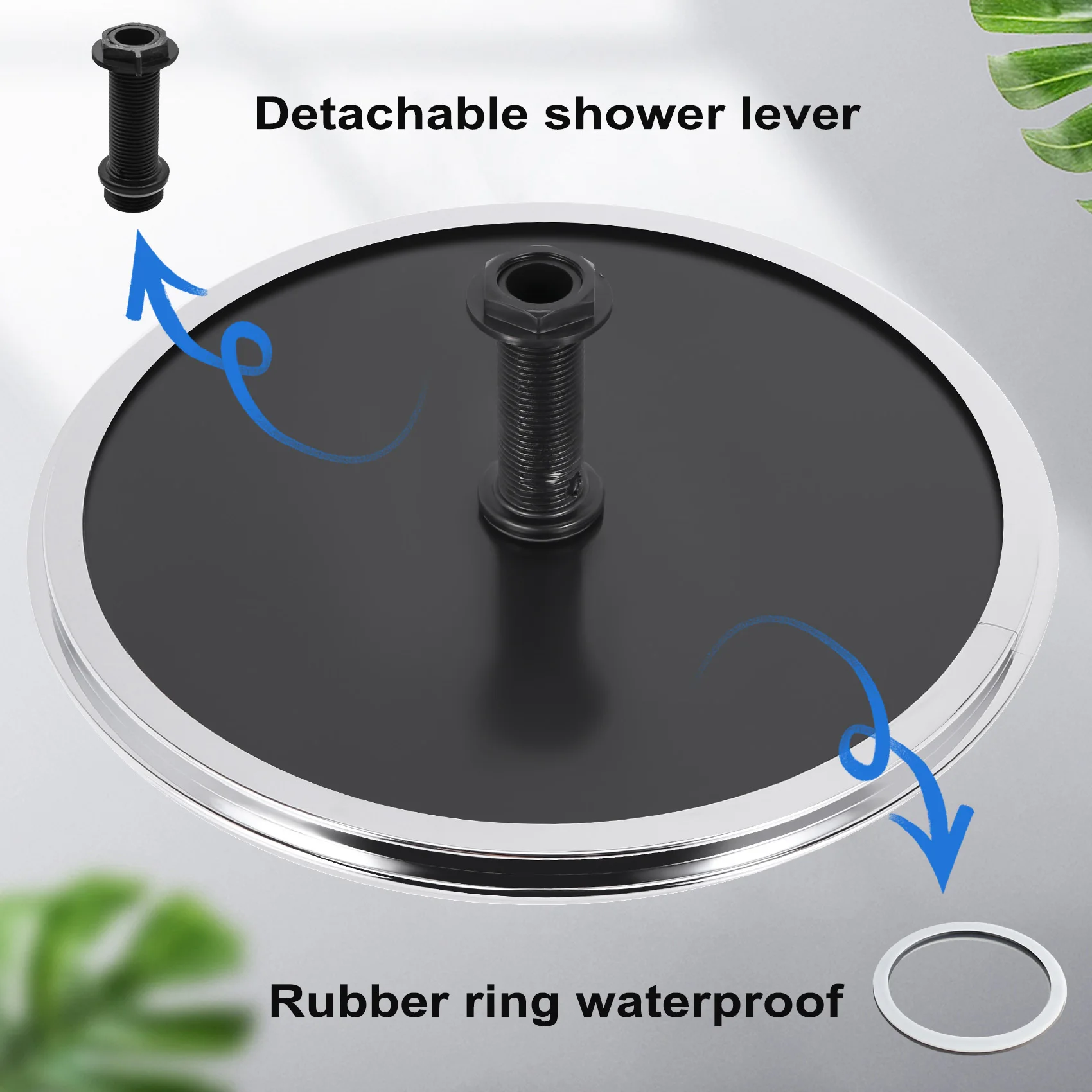 ABYL 1Pcs 25Cm Plastic Round Shape Rainfall Powered Shower Room Top Shower Roof Head Nozzle Cabin Accessories