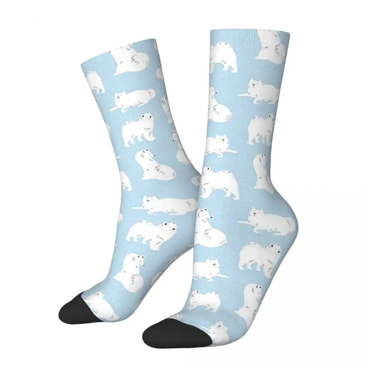 Chaussettes longues imprimées Samoyed pour hommes et femmes, bas Harajuku, accessoires toutes saisons, haute qualité, cadeaux de Noël