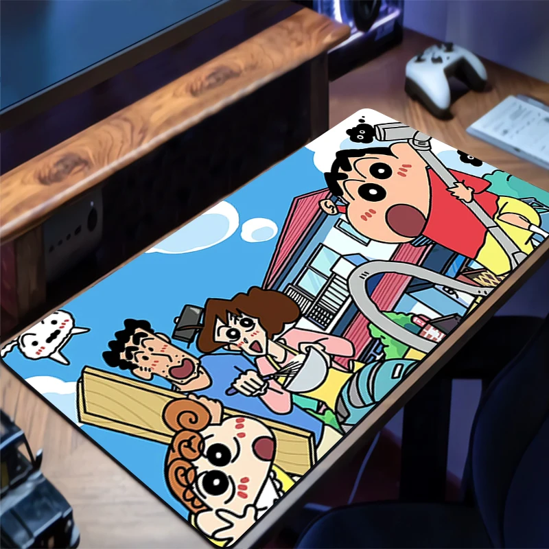 

Mouse Pad C-crayon Shin-chan Desk Mat Anime Play Mat Gaming Mousepad Black Speed Computer and Office Gamer Cabinet Keyboard Pad