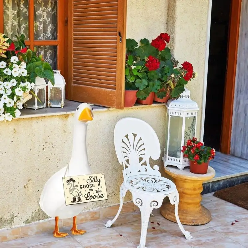 

Watch Gooses Wooden Plaque Outdoor Decoration for Yard and Porch Security