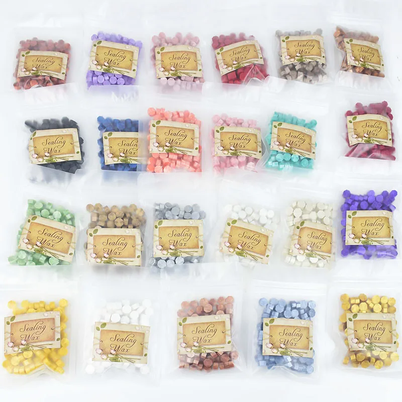 Kép 6: 100pcs Nyolcszög Bélyegzés Padlóbeeresztő gyöngyök tömítő borítékot Apaminta Padlóbeeresztő gyöngyös számára retro esküvői mesterségek dekor Hivatali előd Apaminta rty Gyártás eszközök