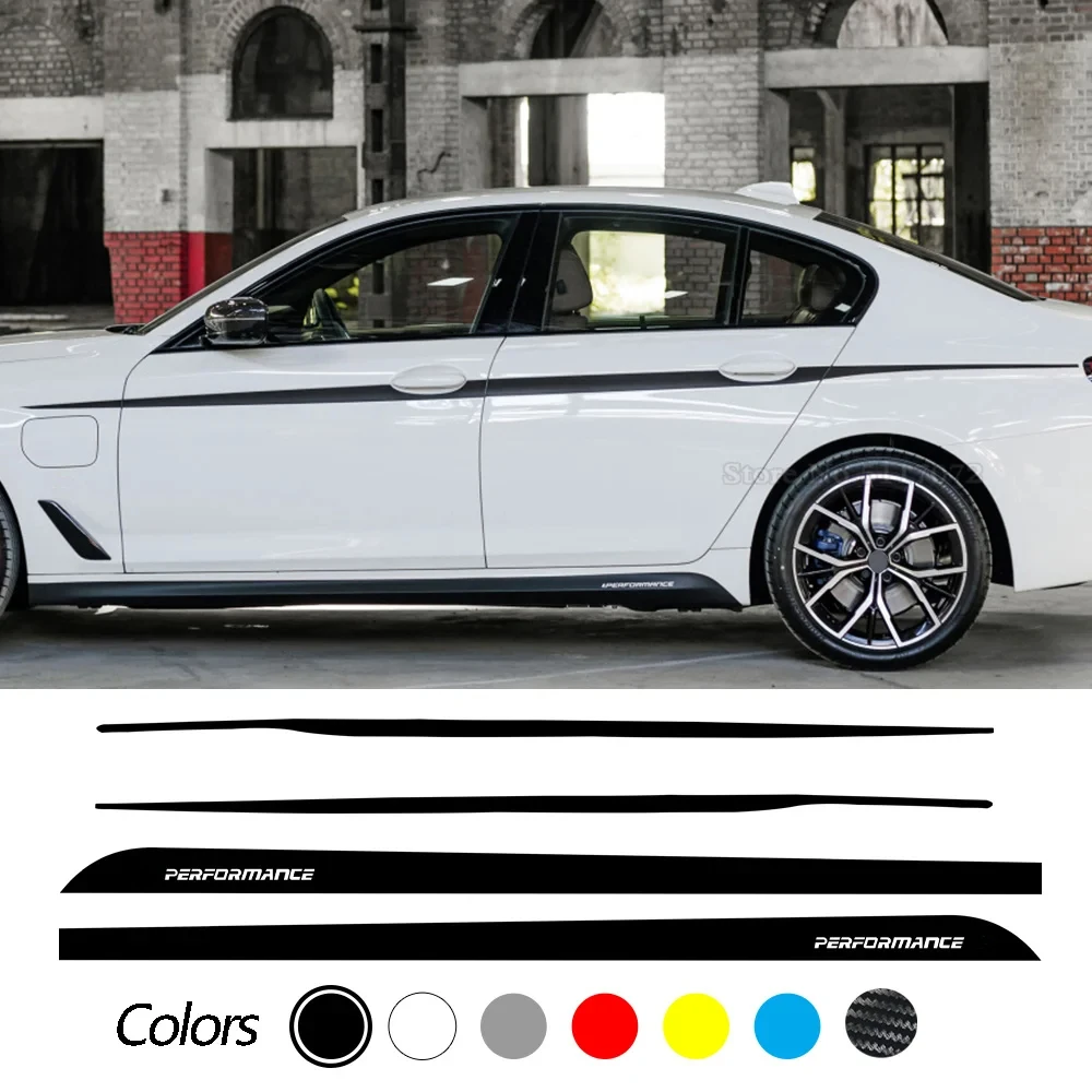 Performance Car Door Side Stripes Skirt Sticker Upper Stripes Waist Line Body Kit Decal For BMW G30 G31 5 Series Accessories