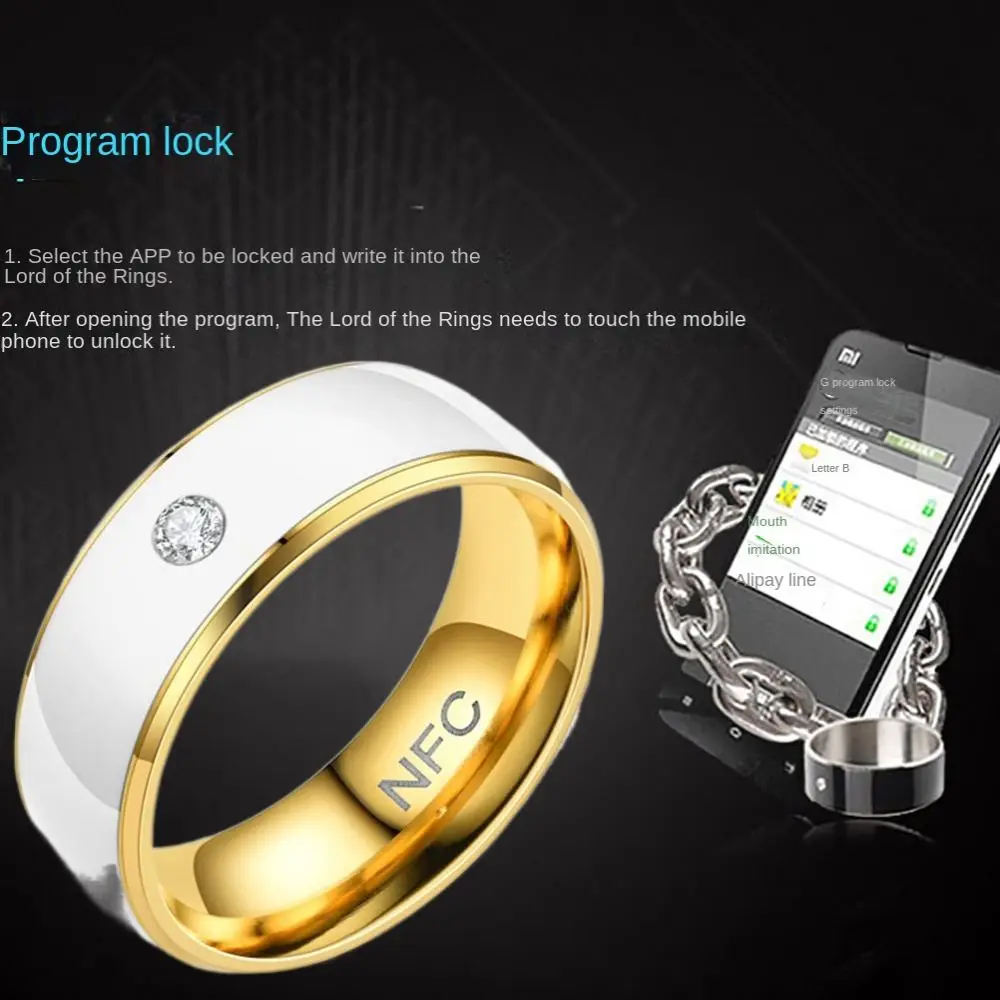 NFC Smart Ring Stainless Steel Multifunctional Wearable Connect Finger Digital Ring Waterproof Magic Wear for Android Phone