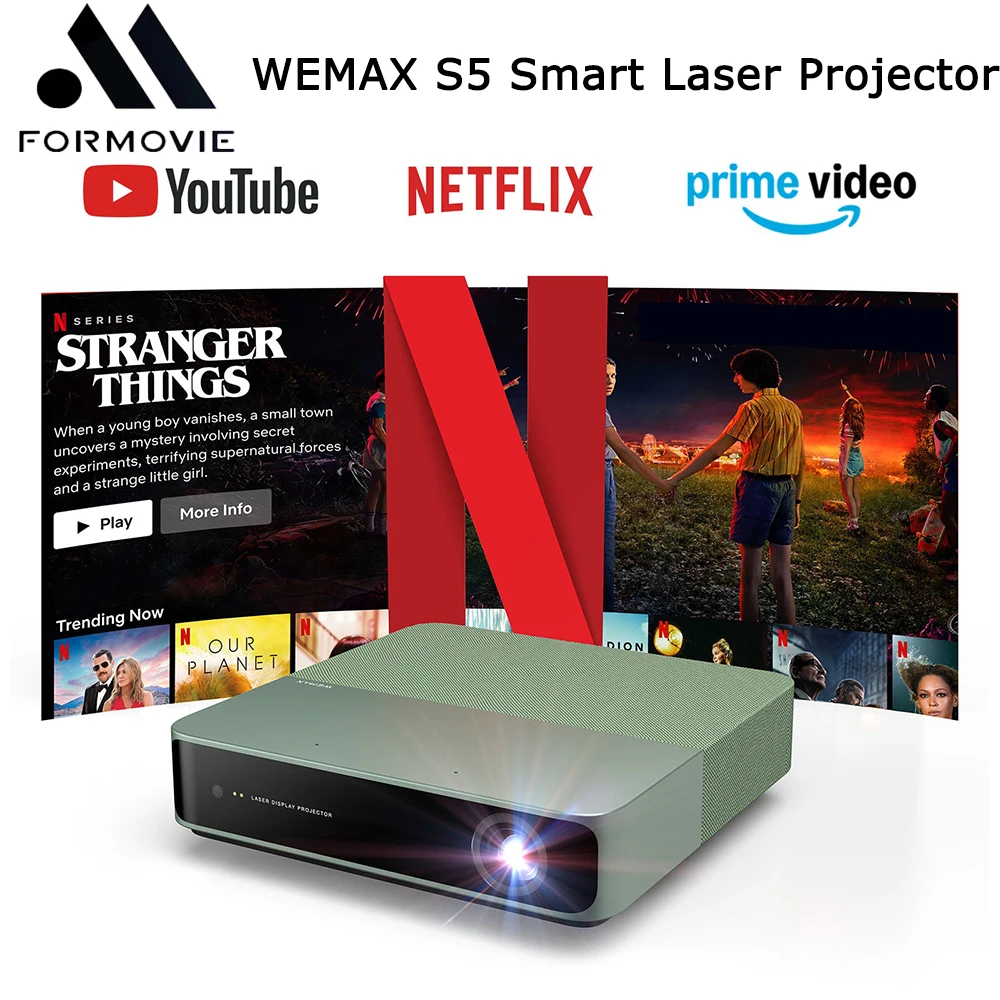 Formovie WEMAX S5 Mini Smart Laser Projector Full HD 1080P Portable Beam Home Theater Linux System TV Projector with Dolby Audio