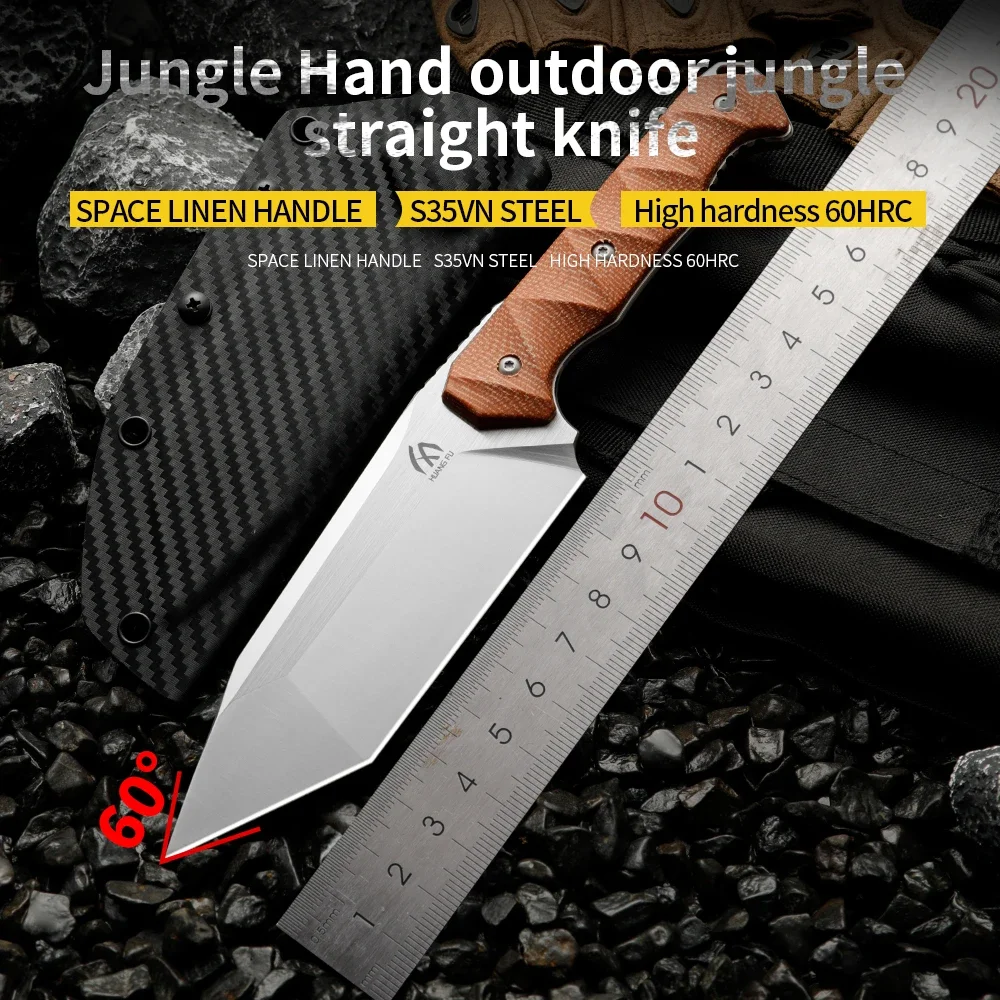 

High quality multifunctional fixed blade - outdoor camping, rescue, and emergency survival knife, men's gift