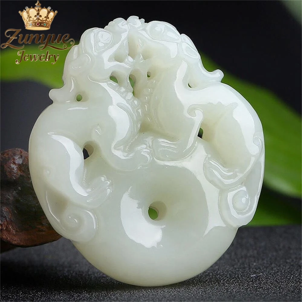 

High-End Natural Hetian White Jade Double-Sided Pixiu Pendant Luxury Quality Fashion Jewelry Exquisite Elegant Charms Popular