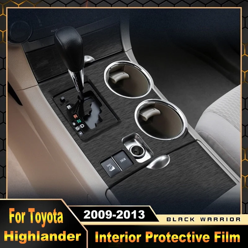 

For Toyota Highlander 2009-13 Central Control Panel Interior Modified Sticker Protective Film Scratch-Resistant Car Accessories