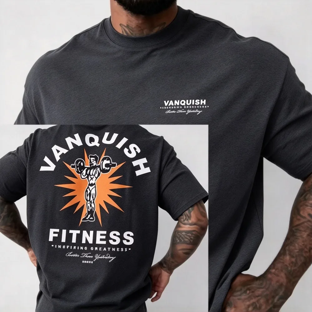 2026 New Unisex Vintage Fitness Graphic T-Shirt Fitness Inspiring Greatness Bodybuilding Street Trend Tops