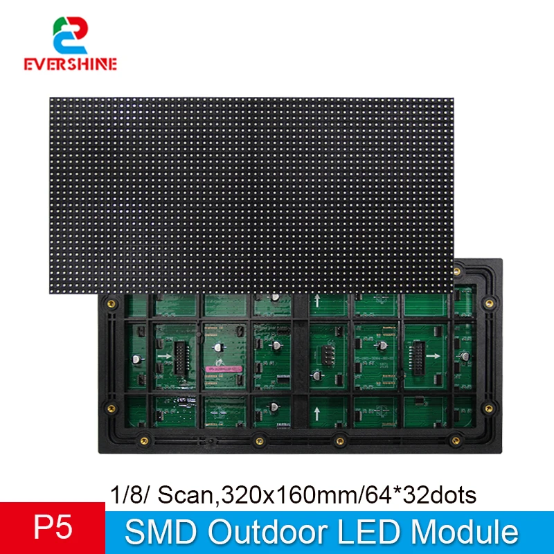DIY Outdoor IP65 P5 320*160 LED Full-Color Module Display 64*32 Pixels 1/8 Scan RGB Led Matrix Wall Screen 3In1 SMD Panel Lights