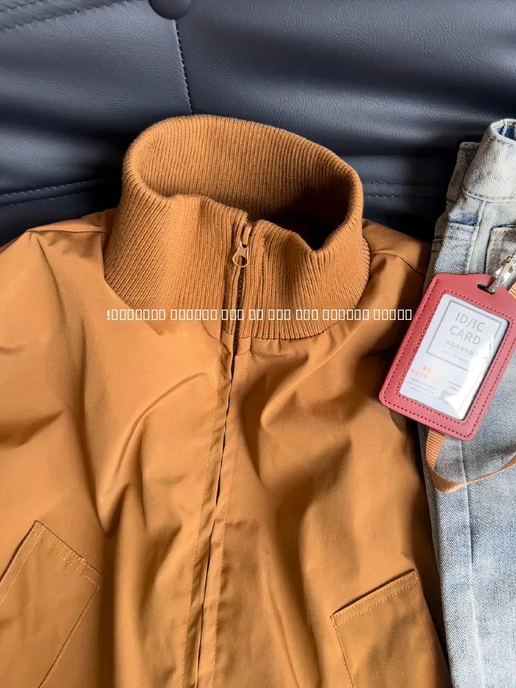 الأمريكية الكاكي الوقوف طوق البيسبول Jaet الرجال القطن Jaet الخريف الشتاء كلينفيت صورة ظلية ort مبطن ملابس خارجية