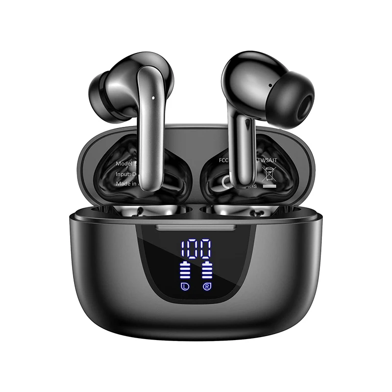 Headphones Wireless Bluetooth True Wireless Earbuds LED Power Display Earphones with Wireless Charging Case IPX5 Waterproof in-E