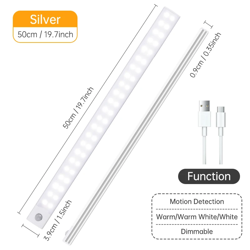 Pzsunly Bewegungs sensor Licht drahtlose LED Nachtlicht USB wiederauf ladbare Nacht lampe Schrank Kleider schrank Lampe unter Hintergrund beleuchtung für Küche LED 7