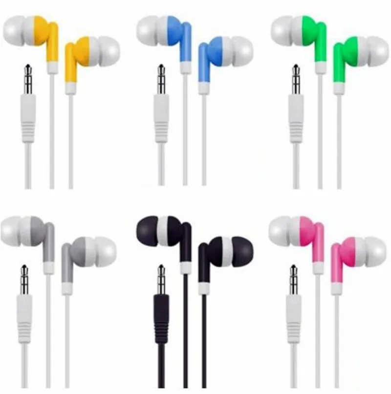 500pcs Disposable Cheapest 3.5MM In Ear Earphone Wired Earbuds Earphones for Bus Train Plane Museum Theatre School Gift Company