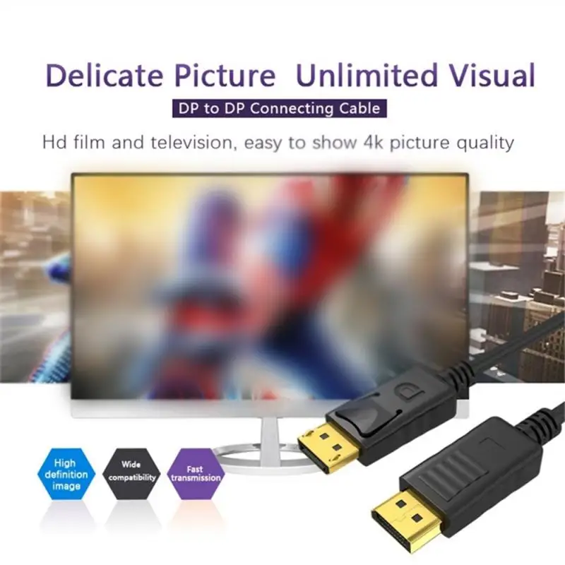 Displayport Cable 4K DP 144Hz Video Audio Cable Display Port Adapter for TV Box Laptop Video Game DP Cable Display Port