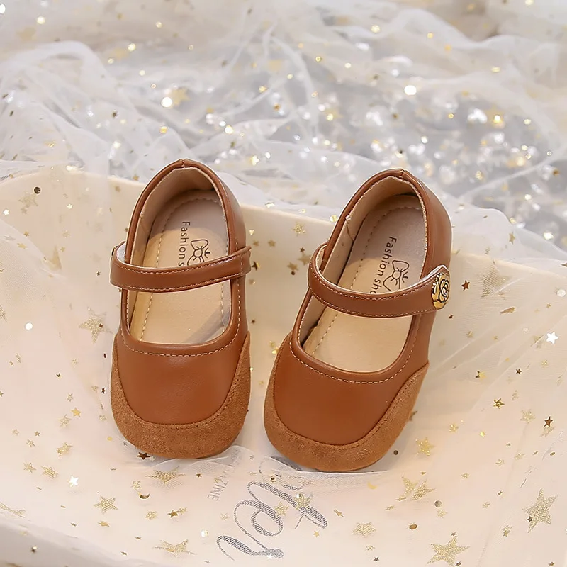 الفتيات زهرة الورد الصغيرة بولي أحذية أحذية من الجلد ربيع الخريف جديد أداء الأطفال أحذية بلون طالب المدرسة متعطل #6