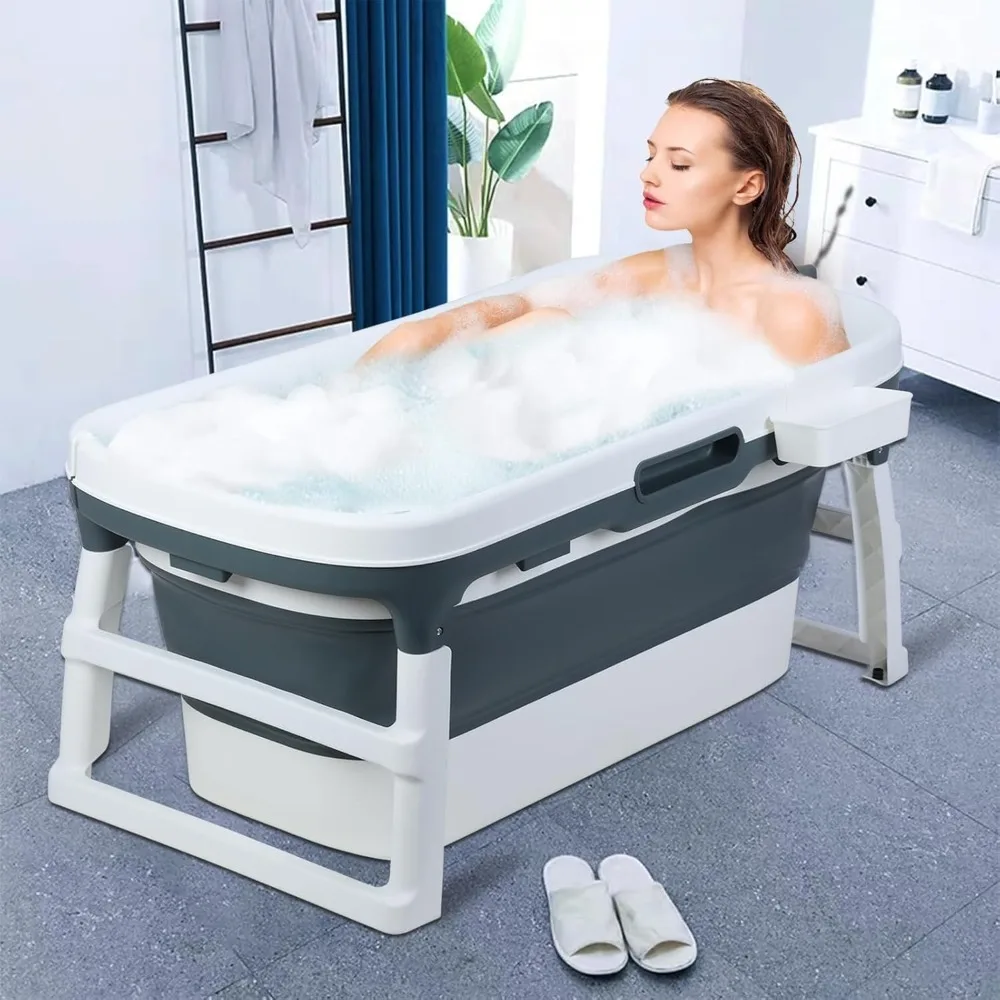 

Foldable Bathtub Family Bathtub 46 inch Collapsible Tub Large Freestanding Tub for Adult Kids, Easy Folding & Portable Bathtub