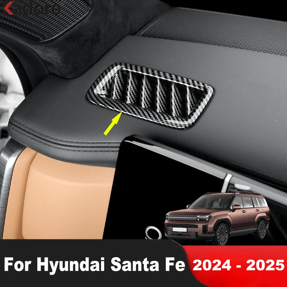 

Car Front Upper Air Condition Vent Outlet Cover Trim For Hyundai Santa Fe 2024 2025 Carbon Fiber Interior Mouldings Accessories
