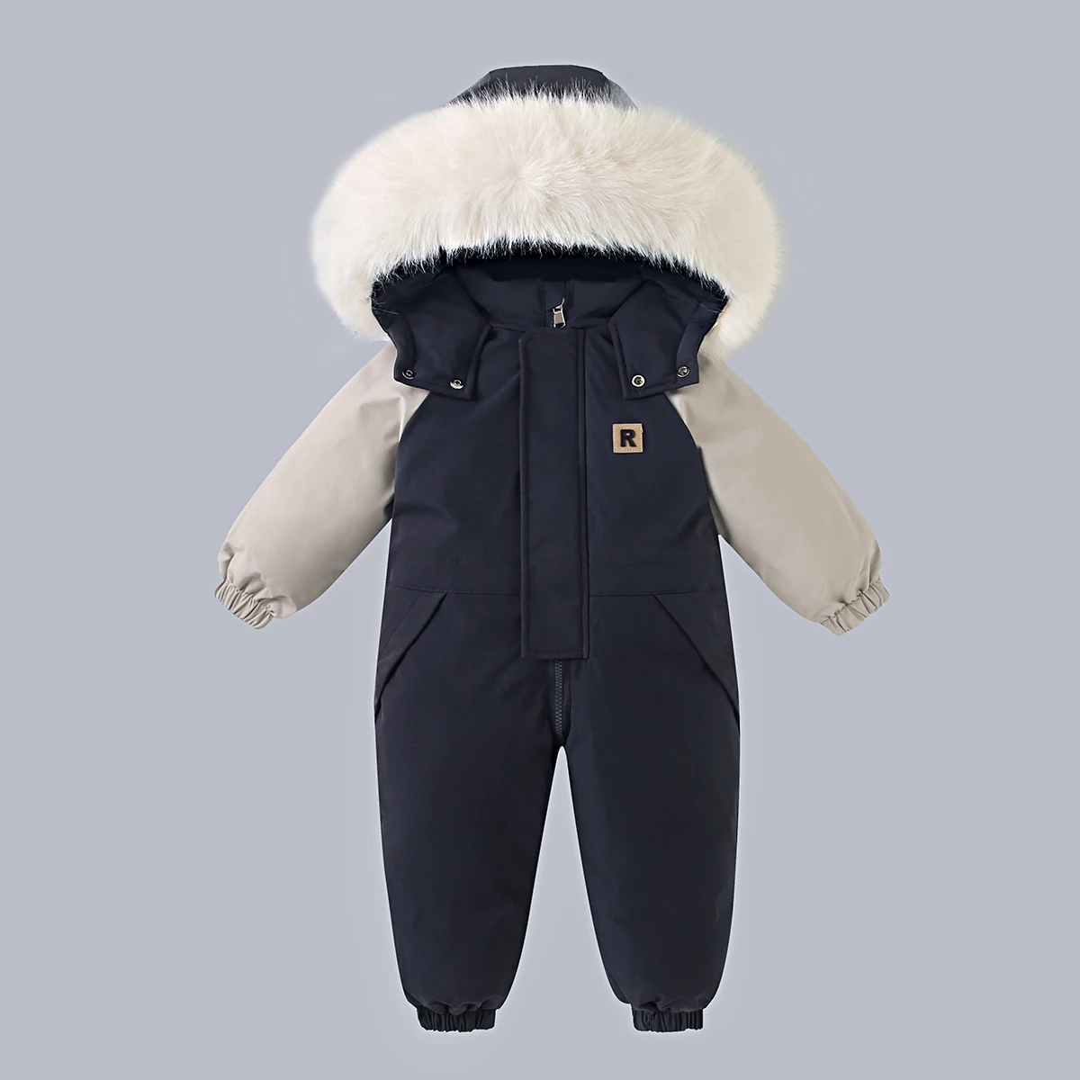 Russia Winter Baby Ski Suit Plus Velvet Baby Jumpsuit Boys Overalls Warm Kids Clothes Waterproof Children Clothing Set 1-5 Years