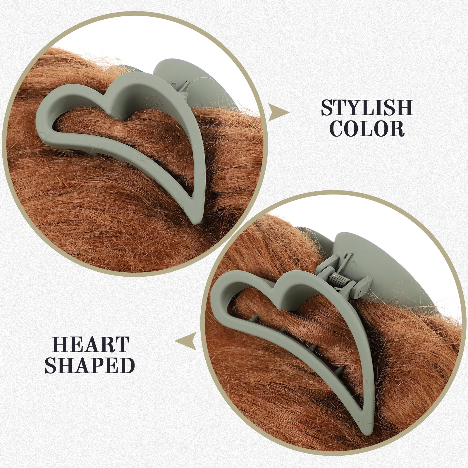 

3Pcs Heart Hair Clips Exquisite Appearance Attractive Color Suitable for Parties Ceremonies and Everyday Heart Claw Clip