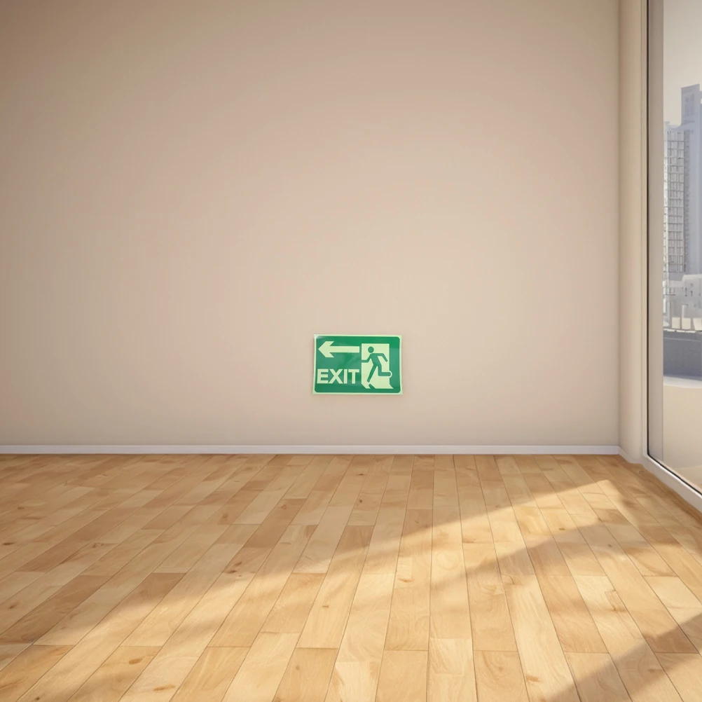 

4 Pcs Safety Signs Stickers Exit Logo Emergency Reflective Film Signage Directional Evacuation Use Self