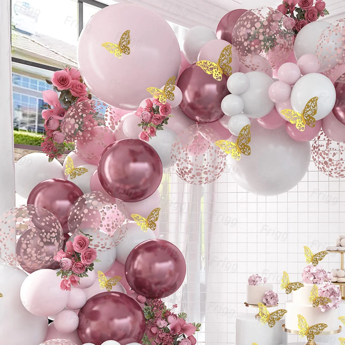 Macaron Pink Balloon Garland Arch Kit Wedding Birthday Party