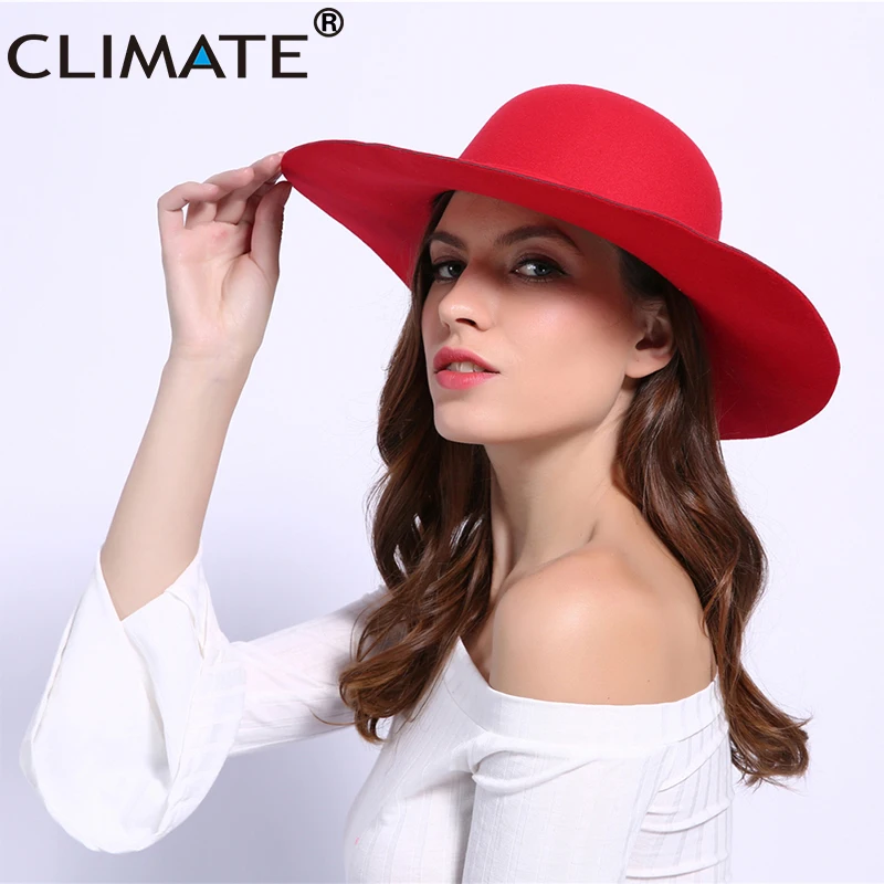 CLIMATE Women\'s Fedora Fedoras Hat for Woman New Girls Fashion Dome Cap Bowknot Mom Hats Ladies Falbala Polyester Woolen Cap Hat